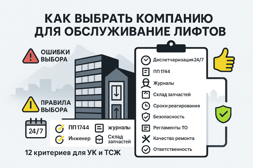 Как выбрать компанию для обслуживания лифтов: 12 критериев для УК и ТСЖ