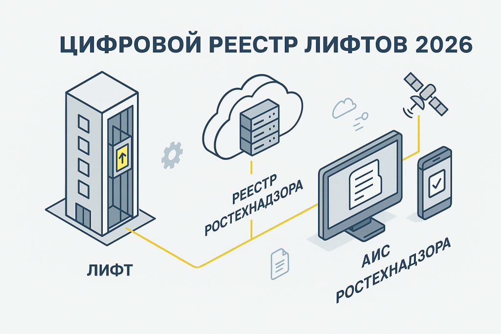 цифровой реестр лифтов, Ростехнадзор, АИС лифтов, цифровизация лифтового хозяйства, Юг-Лифт, 2026, СКФО, ЮФО